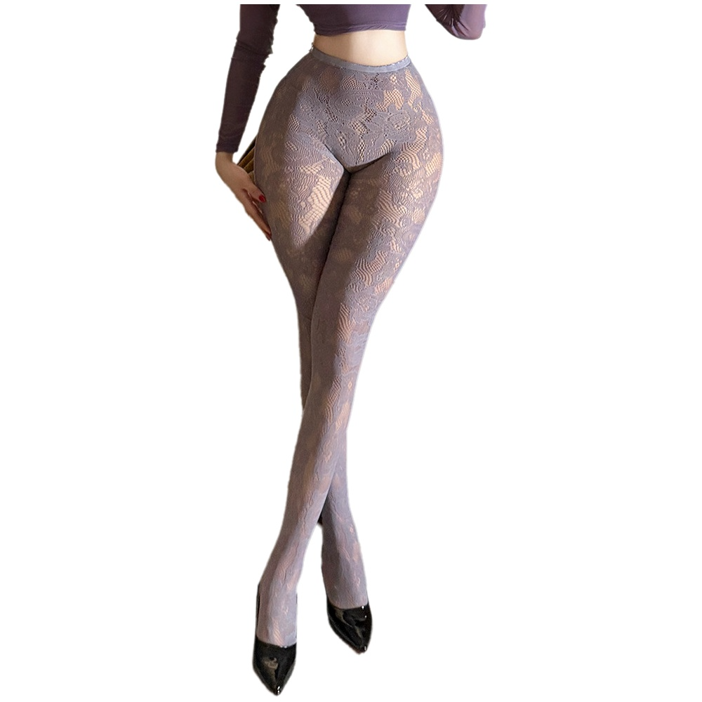 Fishnet Stocking Women - Kadın Çiçekli Dantel File Tayt Yüksek