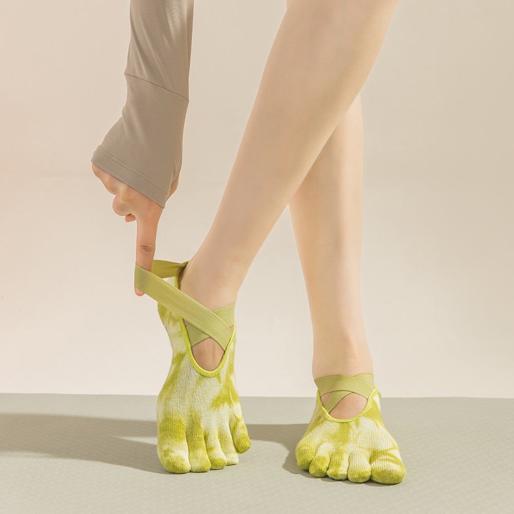 Toe Sock Split - Kadın Tie-Dye Beş Parmaklı Yoga Çorapları,